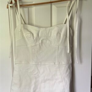 White Denim Strapless romper